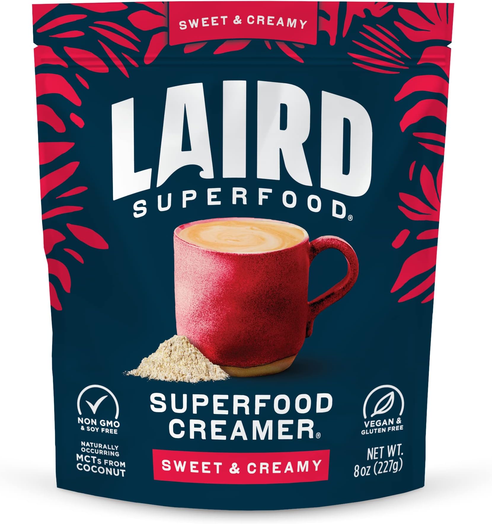 Laird Superfood Non-Dairy Superfood Creamer - Coconut Powder Coffee Creamer - Sweet & Creamy - Gluten Free, Non-GMO, Vegan - 8 oz. Bag, Pack of 1
