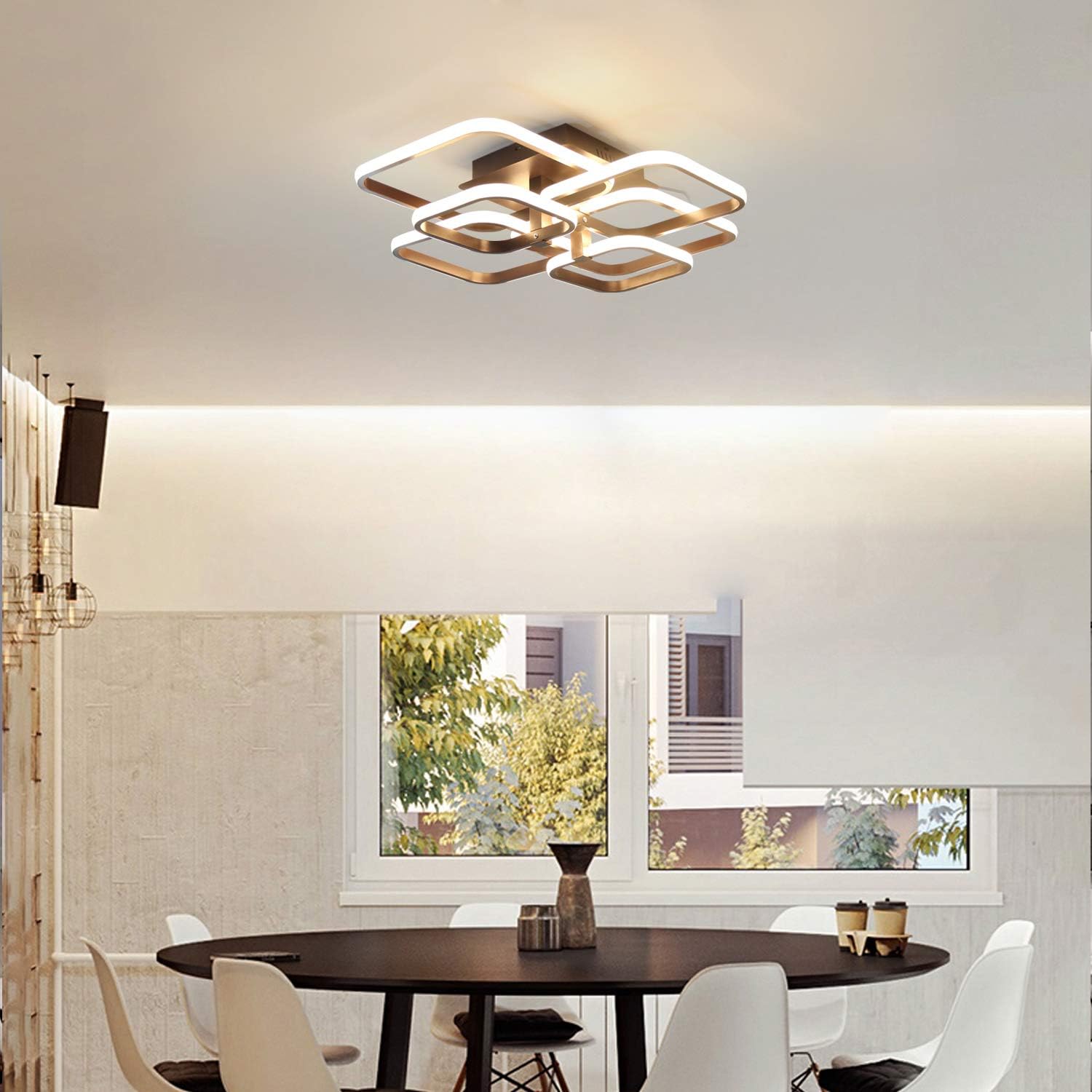 Black Friday - 70% OFF IKK Modern LED Ceiling Light Fixture, 6 Heads Dimmable with Remote Control Ceiling Lamp, lamparas de techo modernas Ceiling Lighting for Bedroom Living Dining Room Foyer 3000-8000 K/Coffee Limited Discount IKK Modern LED Ceiling Light Fixture, 6 Heads Dimmable with Remote Control Ceiling Lamp, lamparas de techo modernas Ceiling Lighting for Bedroom Living Dining Room Foyer 3000-8000 K/Coffee