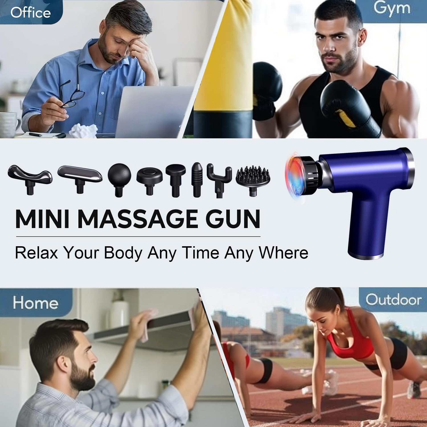 Massagepistole mit Wärmefunktion,mini Massage Gun Wärme und Kälte,3200U/min 13MM 9 Stufen 3600mAh Akku Elektrisches Handmassagegerät Faszien Tiefengewebe Tragbares für Nacken Rücken Körper Violett