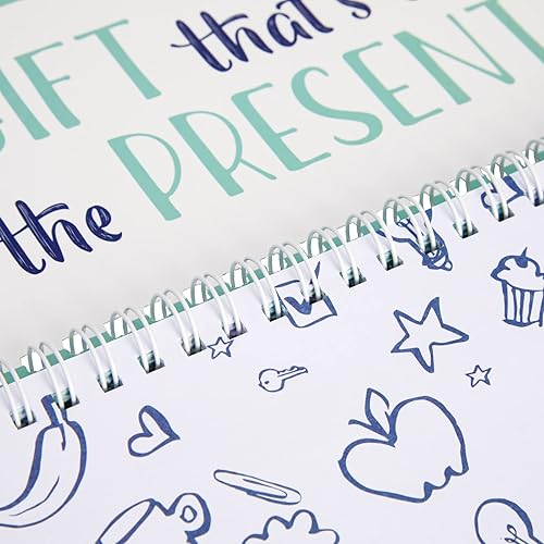 Miniatura 5 de Paper Junkie Agenda semanal sin fecha, 11.7 x 4.1 pulgadas, verde, encuadernada en espiral, 52 hojas sin fecha, calendario y bloc de notas de lista