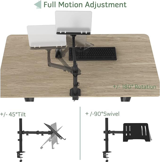 Soporte de brazo para laptop UPGRAVITY, bandeja ventilada, ajustable miniatura 3
