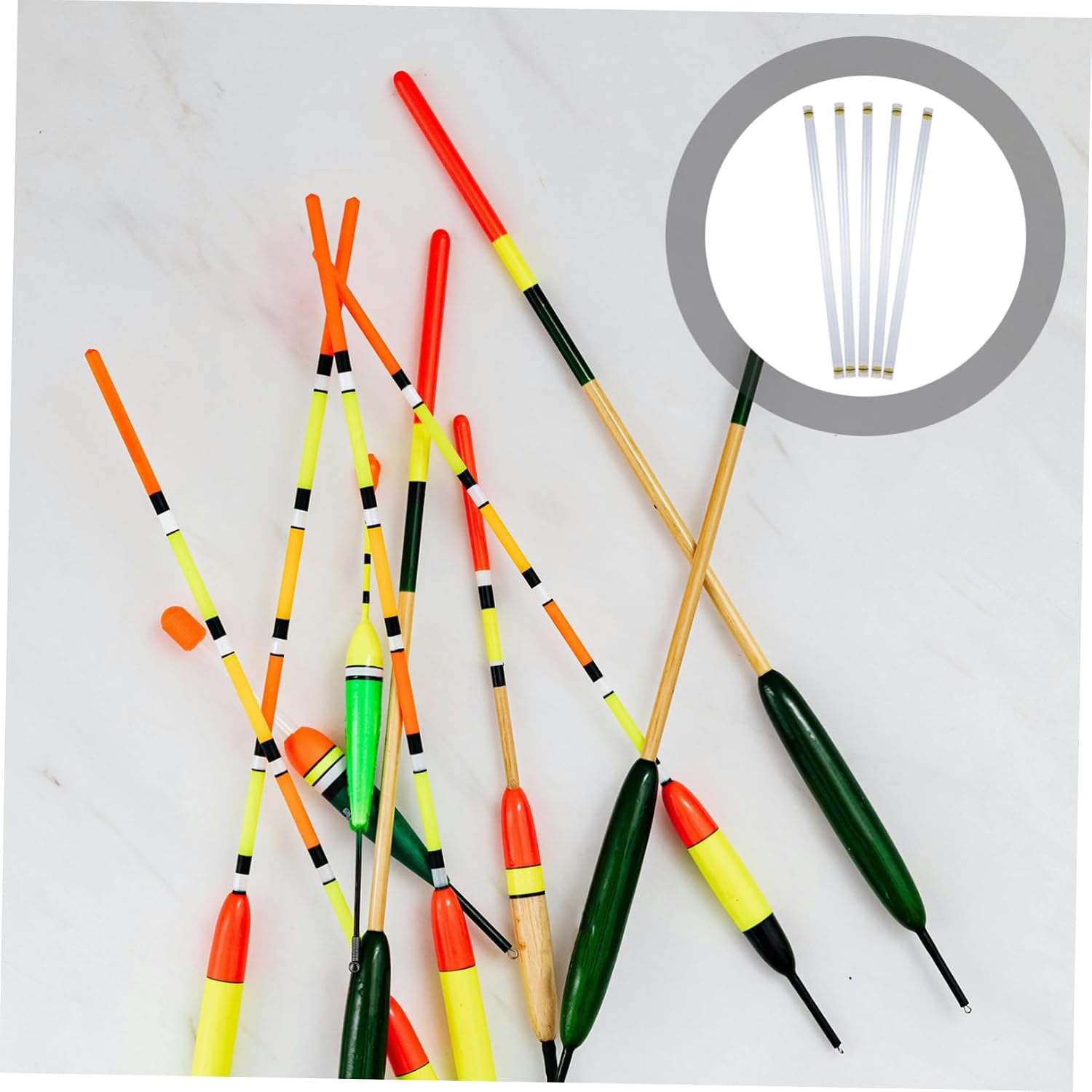 HEMOTON 5pcs Fishing Floats Tube Storage for Organizing Fishing Floats Lightweight and Portable for Enthusiasts and Campers