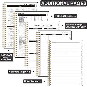 8.5 x 11 Academic Planner 2026-2027, Weekly & Monthly Calendar Planner Book, July 2026 June 2027, Large Hardcover Organizer with Tabs, Perfect for Teachers, Students, Women & Men A4, Black