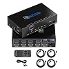 USB 3.0 KVM Switch HDMI 4 Computer 1 Monitor 4K 60Hz SPDIF LR Extractor- USB Switch Keyboard Mouse Printer Mac Windows 4 Port HDMI Switch 4x1 1080p 120Hz 144Hz HDCP Pass, IR Remote Inline Microphone