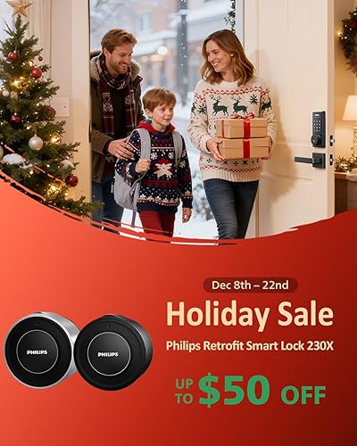 Miniatura 2 de Philips Retrofit Smart Lock 230X, cerradura inteligente para cerrojo existente con aplicación WiFi integrada, control remoto, mejora tu cerradura de