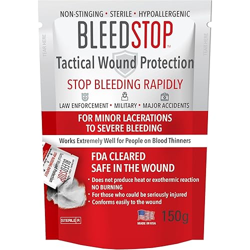 BleedStop First Aid Bleeding Control Powder – Rapid Blood Clotting for Serious Wounds & Nosebleeds, 150 g – Safe for Blood Thinner Patients