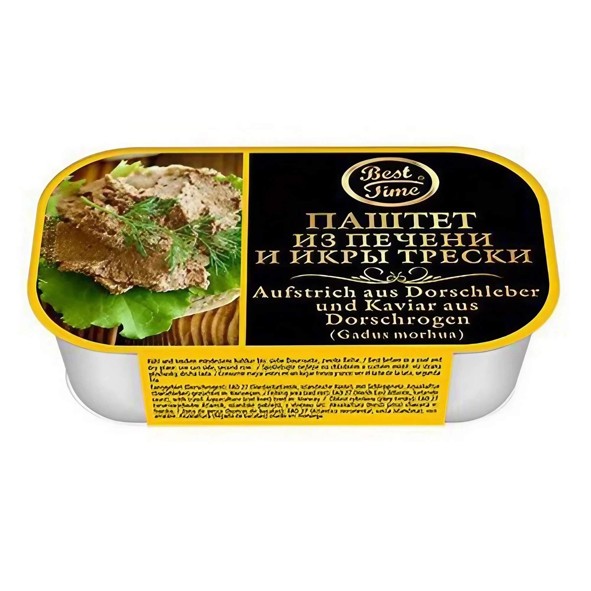 Best Time - Pastas para untar de hígado de bacalao y caviar de huevas de bacalao, 3 unidades (3 x 120 g)