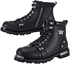 GARGOYLE BELLS Mens Motorcycle Boots PU Leather Combat Boots for Men Biker Boots with Lace-Up and Side Zipper Black, US Footwear Size System, Adult, Women, Numeric, Medium, 10