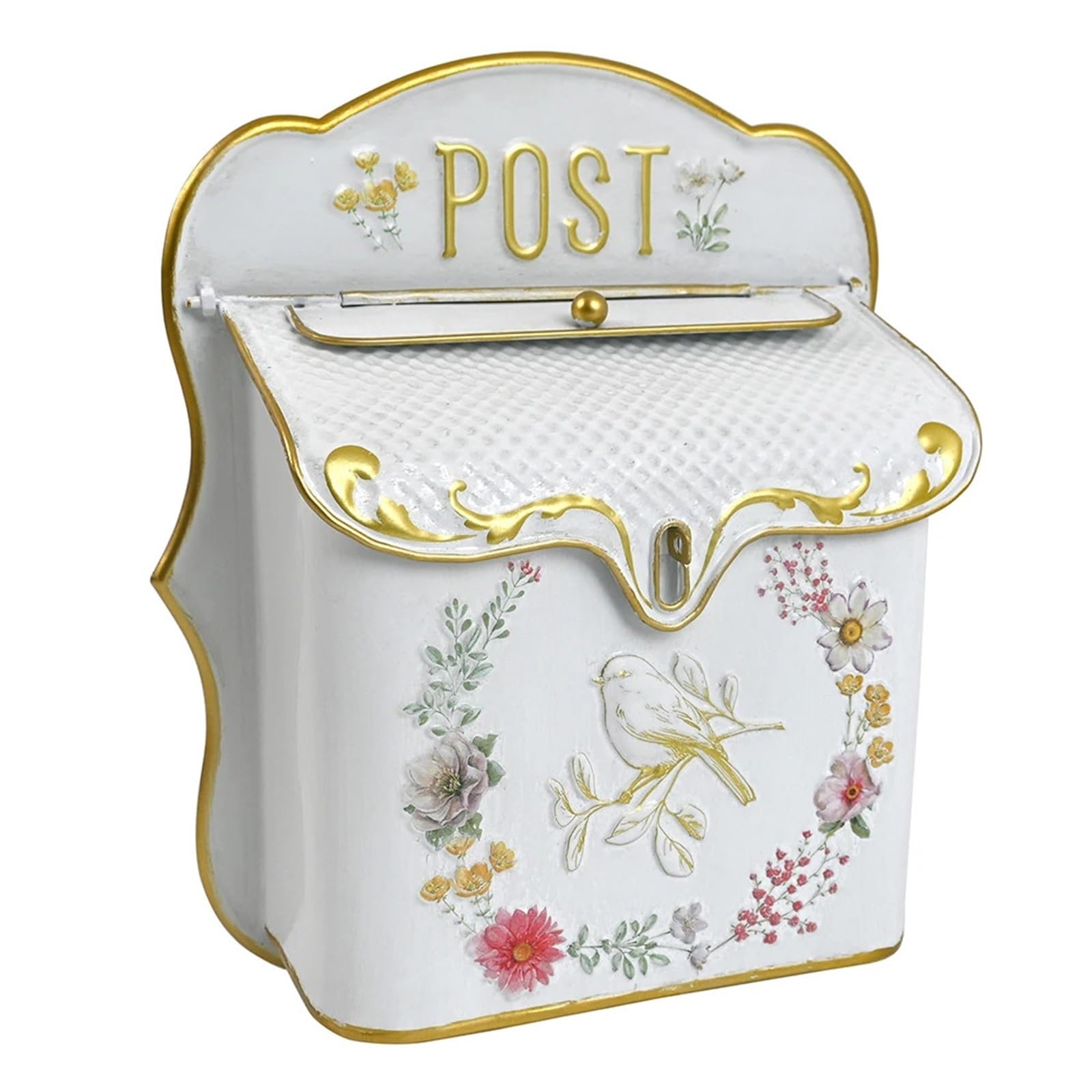 Wall Mounted Letterbox Wall Mounted Post Box Mailboxes Letter Metal Farmhouse Decoration Crafts Mailbox Vintage Outside(02)