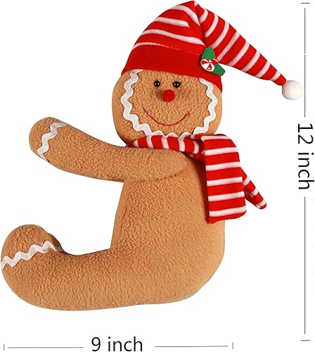 Miniatura 4 de Hombre de jengibre y estrella con luces para decoración de árbol de Navidad, decoración única y divertida de peluche de caramelo, decoración de pan