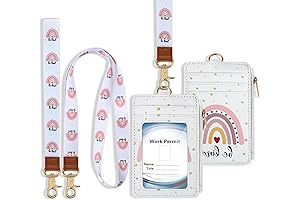 2-in-1 ID Badge Holder with Lanyard Wrist Lanyard for Women