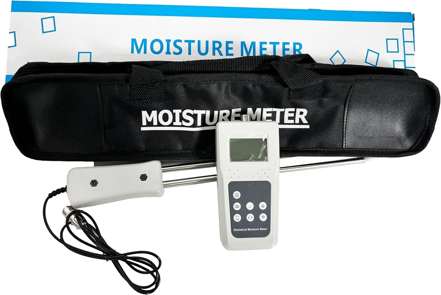 Straw Moisture Meter Bale Moisture Tester With Measuring Range 5-82%(CD00) Resolusion 0.1 For Straw Leymus Alfalfa Alkali Moisture Test 4 Sets of Codes