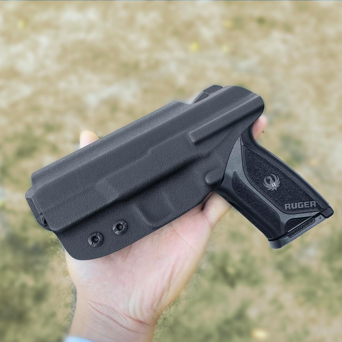 IWB Kydex Holster Compatible with Ruger Security 9, Waistband Carry Holster for Ruger Security 9 Holster - Adj. Cant Retention, Cover Mag-Button