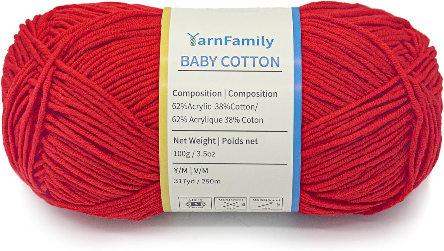 YarnFamily Baby Cotton Yarn, Soft Acrylic Yarn for Baby