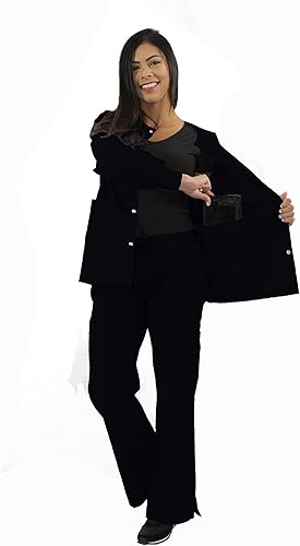 Miniatura 3 de SPECTRUM UNIFORMS Chaquetas médicas Doctor Lab Coat -Cuello redondo Tops Unisex Tela suave Ideal Profesionales Médicos Laboratorio Laboral