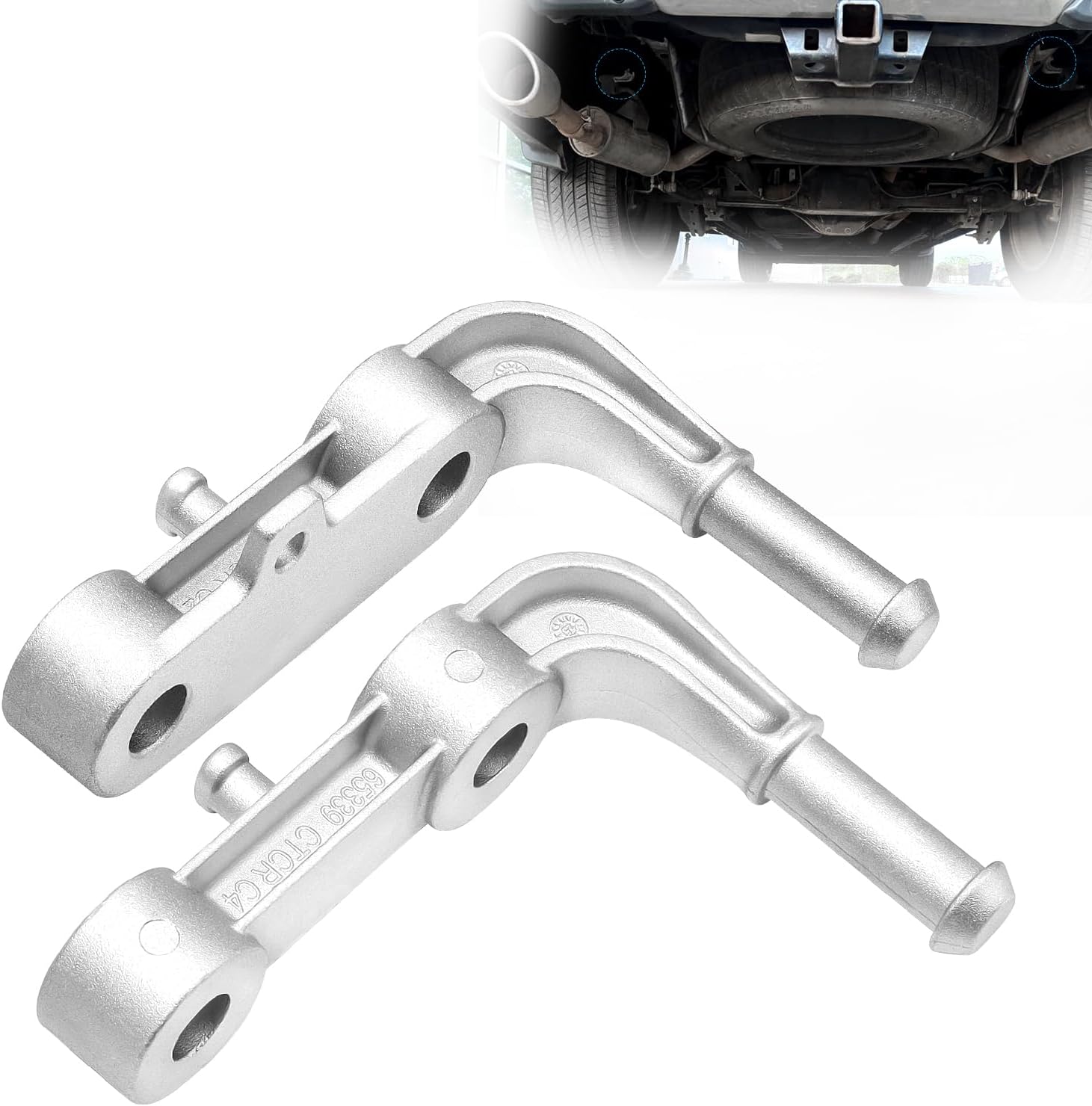 Exhaust Bracket Muffler Support Hanger Assembly Passenger and Driver Side Compatible with 2019-2024 Dodge Ram 1500, Replace 68395841AA 68275662AB, 1 Pair