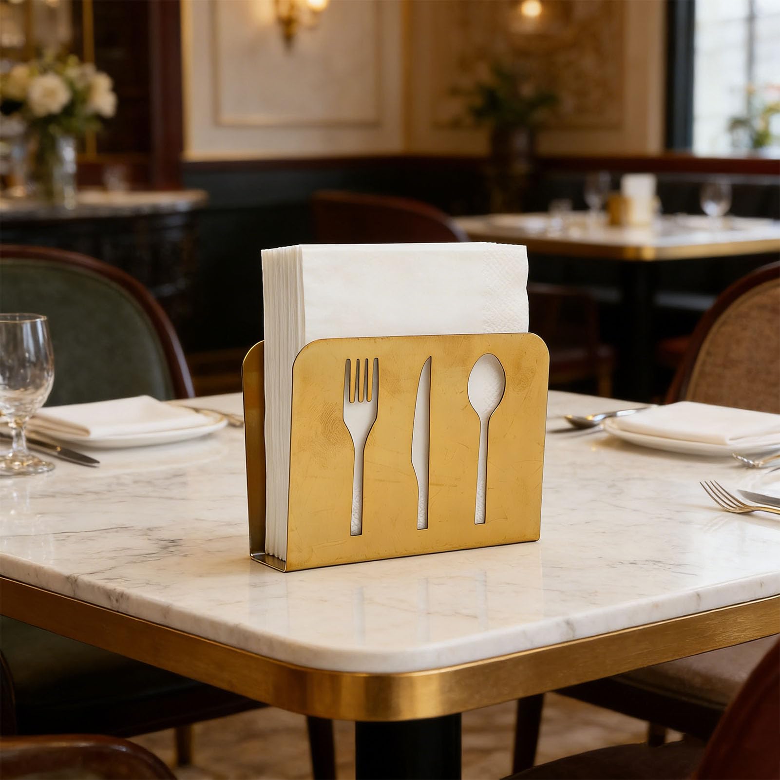 Portatovaglioli, Dispenser Portatovaglioli in Acciaio Inossidabile, Organizzatore Verticale per Fazzoletti 90 X 120 X 37 Mm con Base Stabile per Tavolo da Pranzo Ufficio Ristorante Bar (#2)