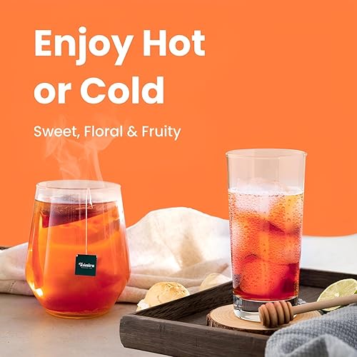 Vista 83 de Teaniru, Paquete surtido de muestras de té, 8 sabores exóticos de bienestar, envueltos individualmente en bolsas de té piramidales, ingredientes