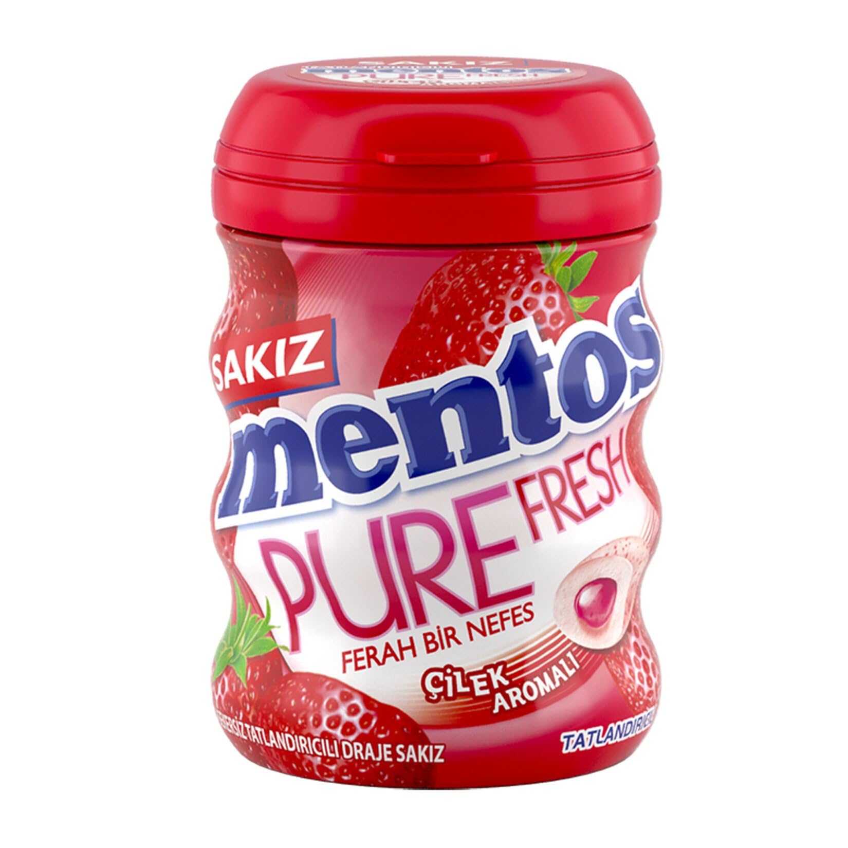 Perfetti Mentos Pure Fresh Çilek Aromalı Şekersiz Draje 60 g