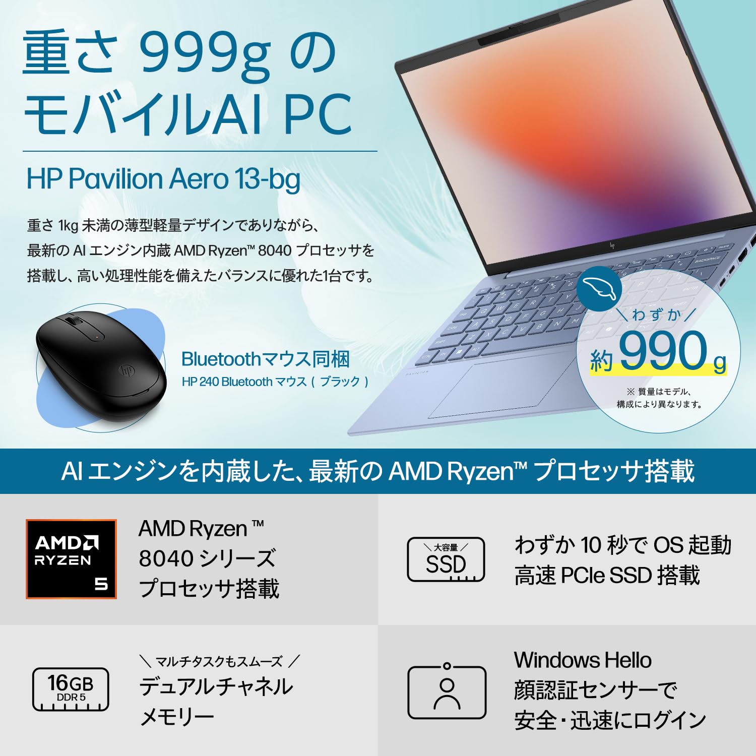 Amazon.co.jp: HP ノートパソコン Pavilion Aero 13-bg 13.3インチ