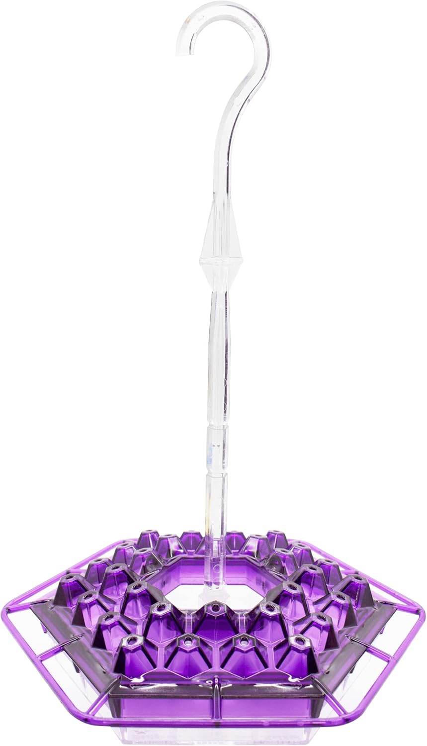 Lil Sweety Hummingbird Feeder- Made in The USA - Leak Proof, Dishwasher Safe, & Durable, UV Resistant - 30 Feeding Ports 12 oz Capacity – Red & Purple
