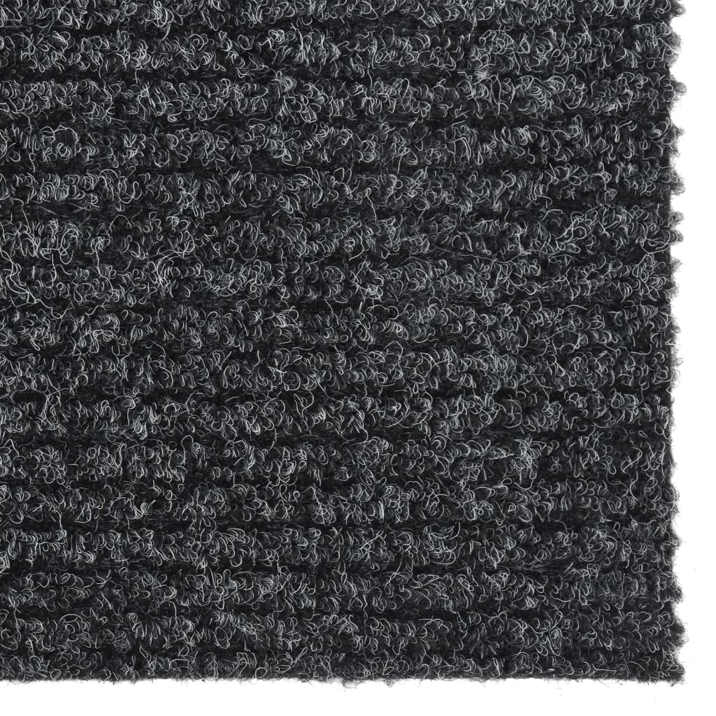 Alfombra antisuciedad 100 x 350 cm, color antracita, resistente con parte trasera de gel antideslizante para entrada, moderna superficie de fieltro punzonado de 70% polipropileno y 30% PES,