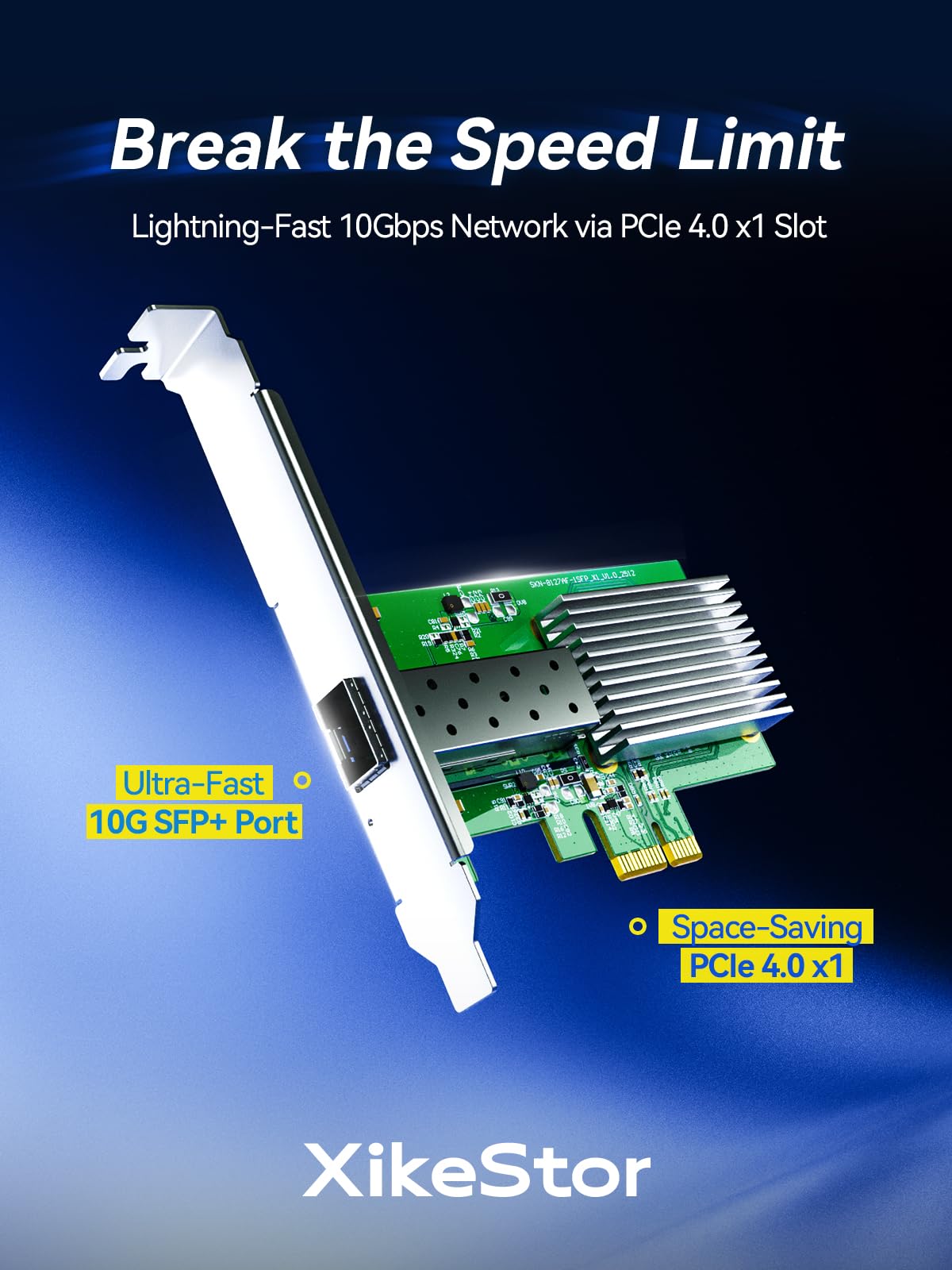 Xike SKN-8127AF-X1 Scheda di rete SFP+, velocità di trasferimento 1G/10G, PCIe 4.0 x1, chip Realtek RTL8127, per PC desktop e server