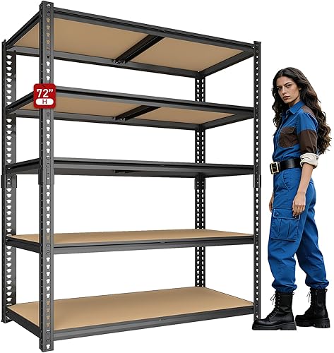Estantes de almacenamiento de 72 pulgadas de alto, estantes de almacenamiento resistentes, estantes de metal de 2400 libras, estantería de garaje