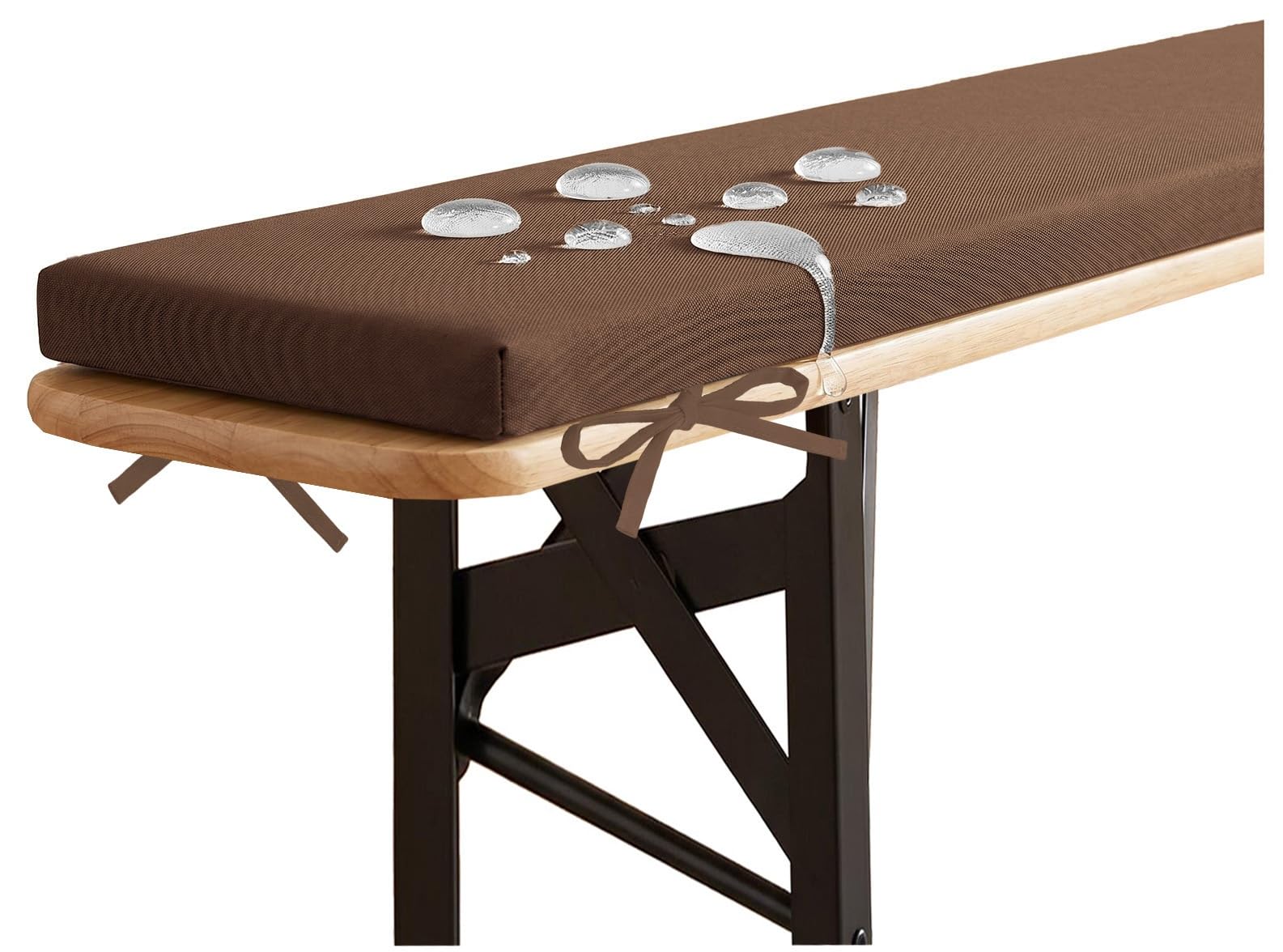 YNJJKA Outdoor Picnic Bench Seat Cushion, Outdoor Picnic Table Seat Benchs Cushions with Zipper, Long Narrow Bench Cushion Waterproof 80% Thick 5cm/1.9" with Ties(Coffee,120x50 cm 47x20 in)