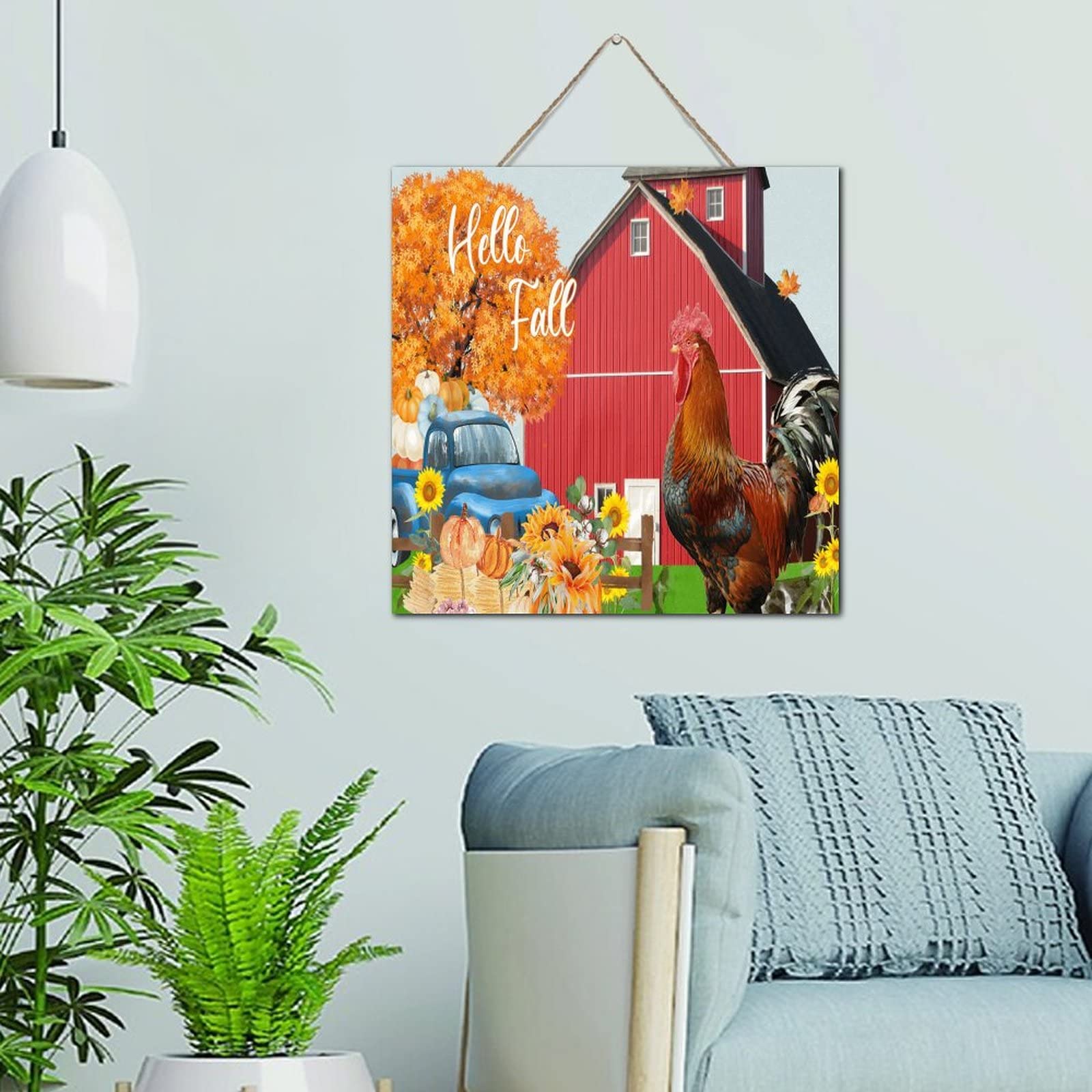 Décoration murale en bois Hello Fall pour créer un bureau cocooning