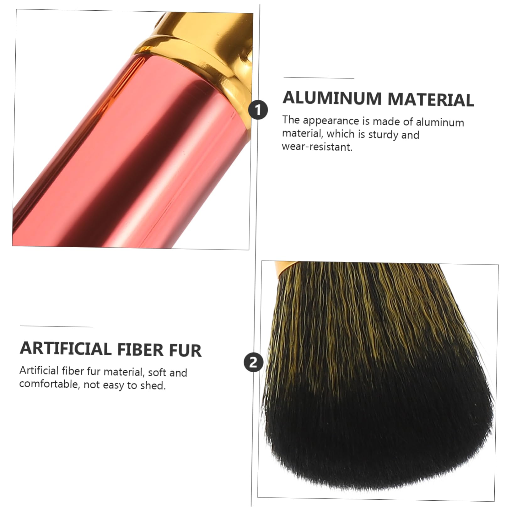 IWOWHERO Ergonomic Blush Brush for Cheeks Compact and Lightweight Powder Brush Set for Travel Home Use