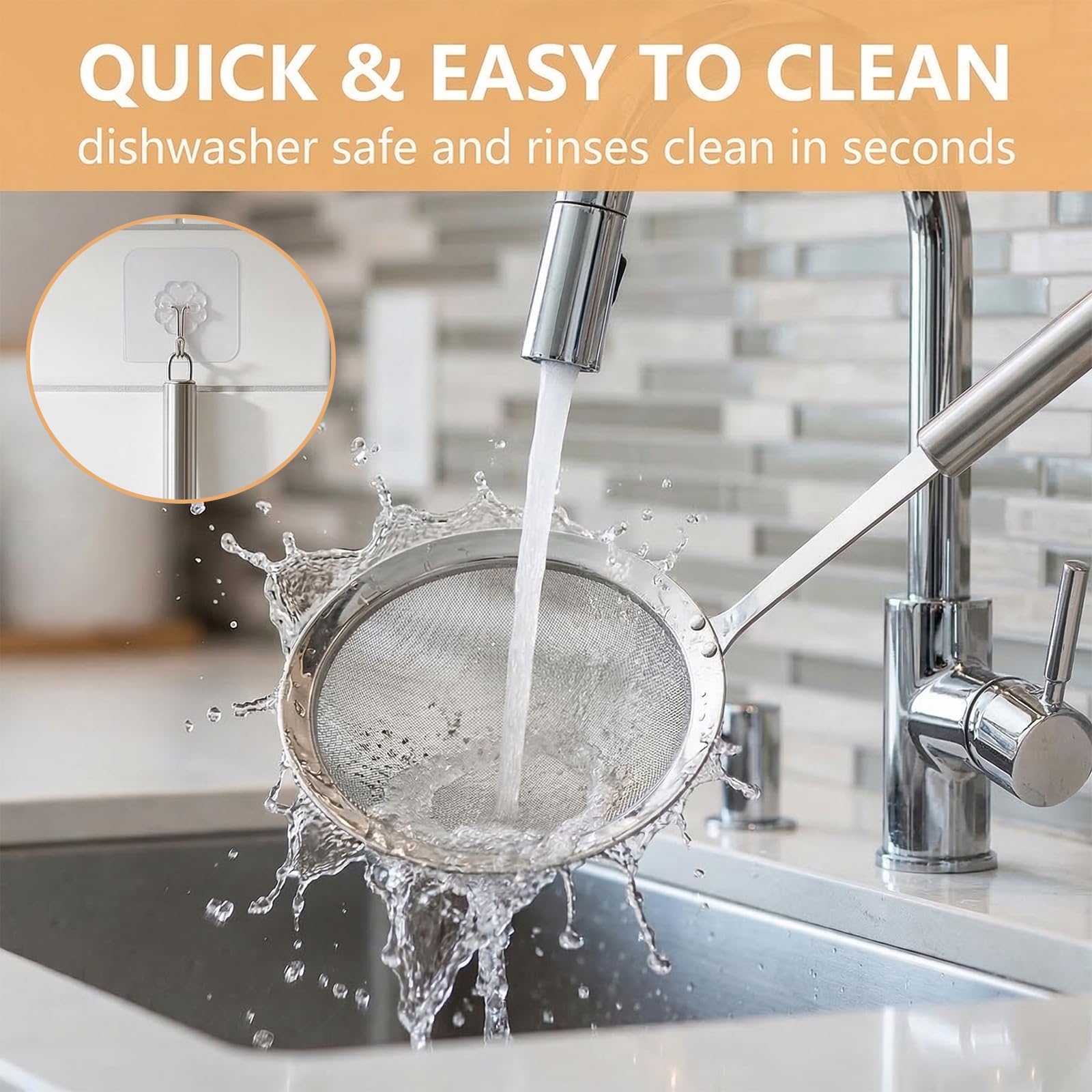espumadera resistente al óxido colador acero inoxidable de 10cm espumadera acero inoxidable con mango colador de malla fina para separar grasa espuma y residuos en cocción frita y guisos