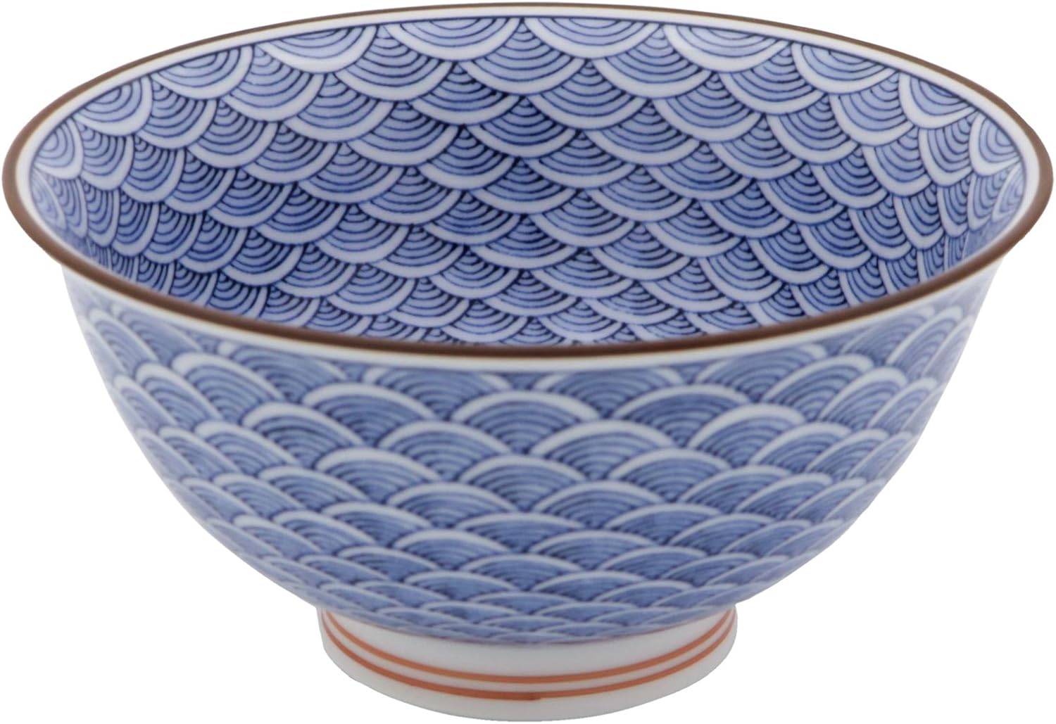 Kyoritsu Pottery 33259 Hasami Ware Mido Kiln Rice Bowl, Red Sea Wavy Outshi, Diameter 4.5 inches (11.5 cm)