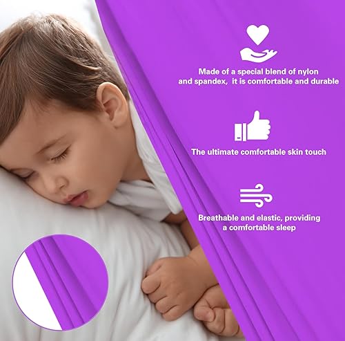 Miniatura 9 de Sábana de compresión sensorial para niños con necesidades especiales, para comodidad durante toda la noche, alternativa transpirable y elástica a