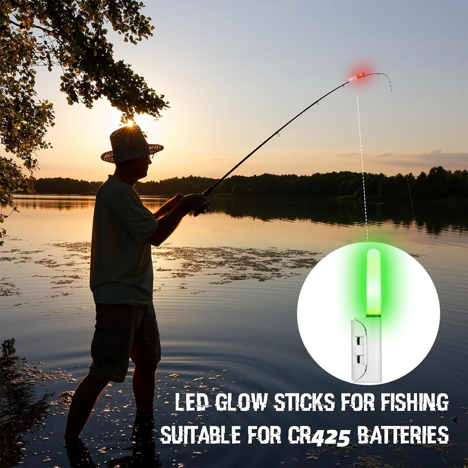 Luce da Pesca a LED Ricaricabile, Design per la Pesca Notturna e Pesca prolungata Luce a LED con Batteria Ricaricabile luminosità per la Pesca Notturna e i Viaggi