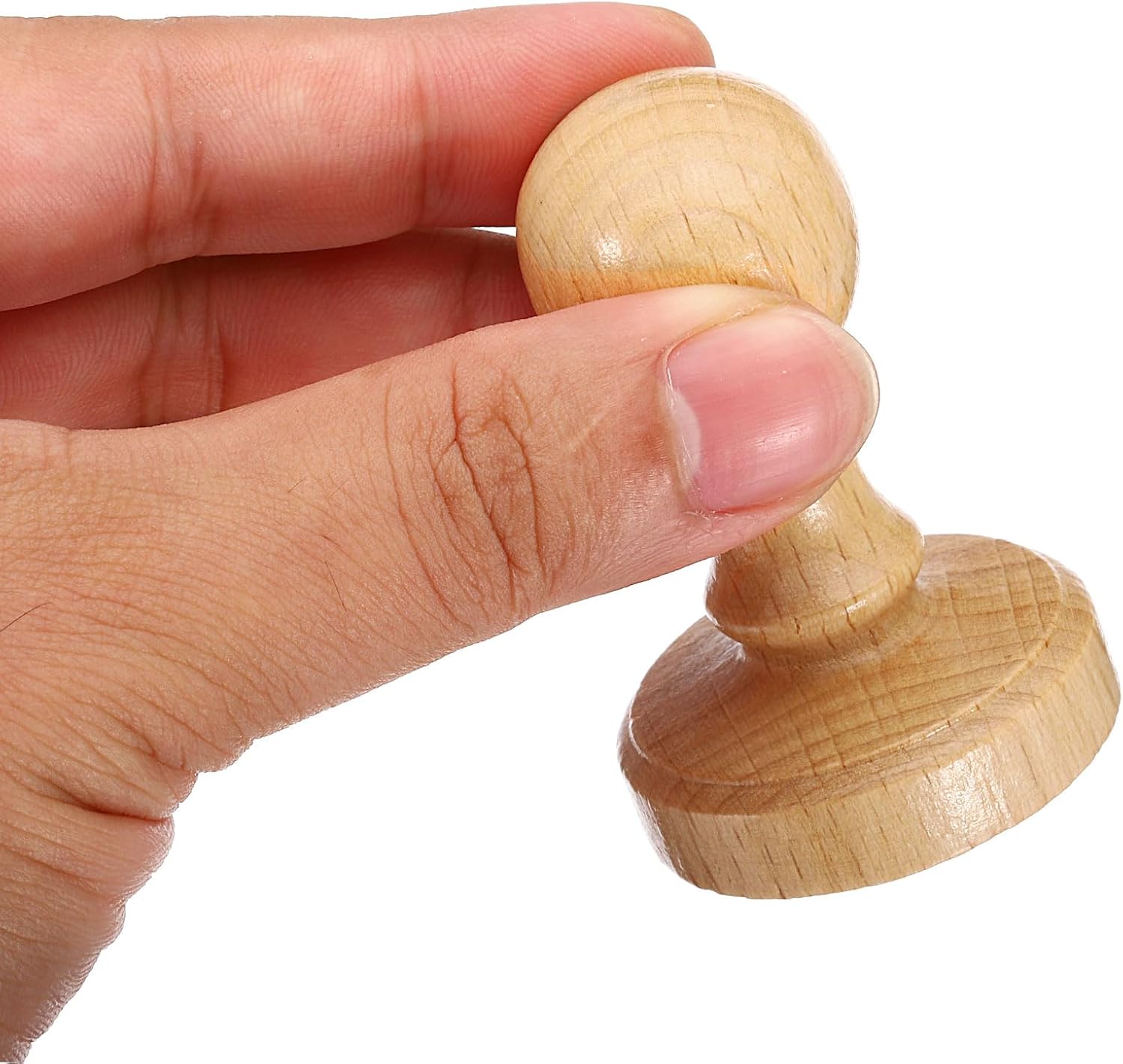 PATIKIL 40mm Stamp Wood Round Handle, 8 Pack Wooden Knobs Stamp Mounts Drawer Pulls for Stamp Making DIY Crafting Scrapbooking, Brown image 4