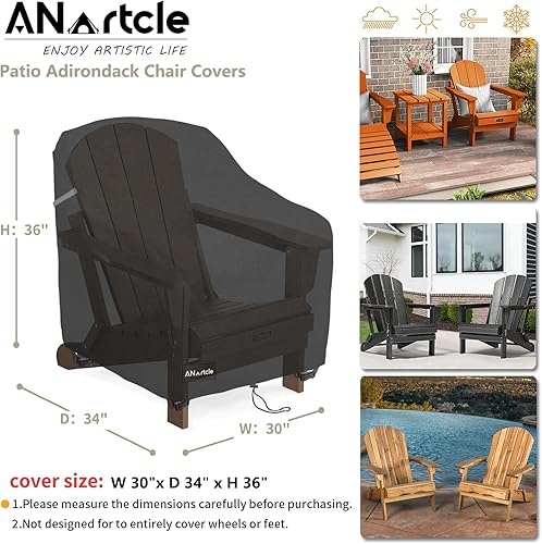 Miniatura 44 de Paquete de 2 fundas para sillas reposeras y muebles de exteriores, impermeables, 33 pulgadas de ancho x 35 pulgadas de profundidad x 38.5 pulgadas