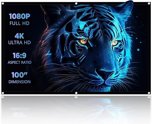 Pantalla de proyector de 100 pulgadas, pantalla de proyección XIDU 169, plegable, antiarrugas, portátil, pantalla de películas para el hogar y al