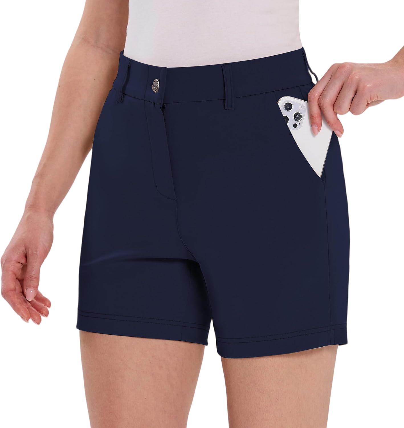 LastFor1 Women’s 5″ Golf Shorts with Pockets Quick Dry Stretch Athletic Hiking Shorts Casual Summer Outdoor Work Shorts