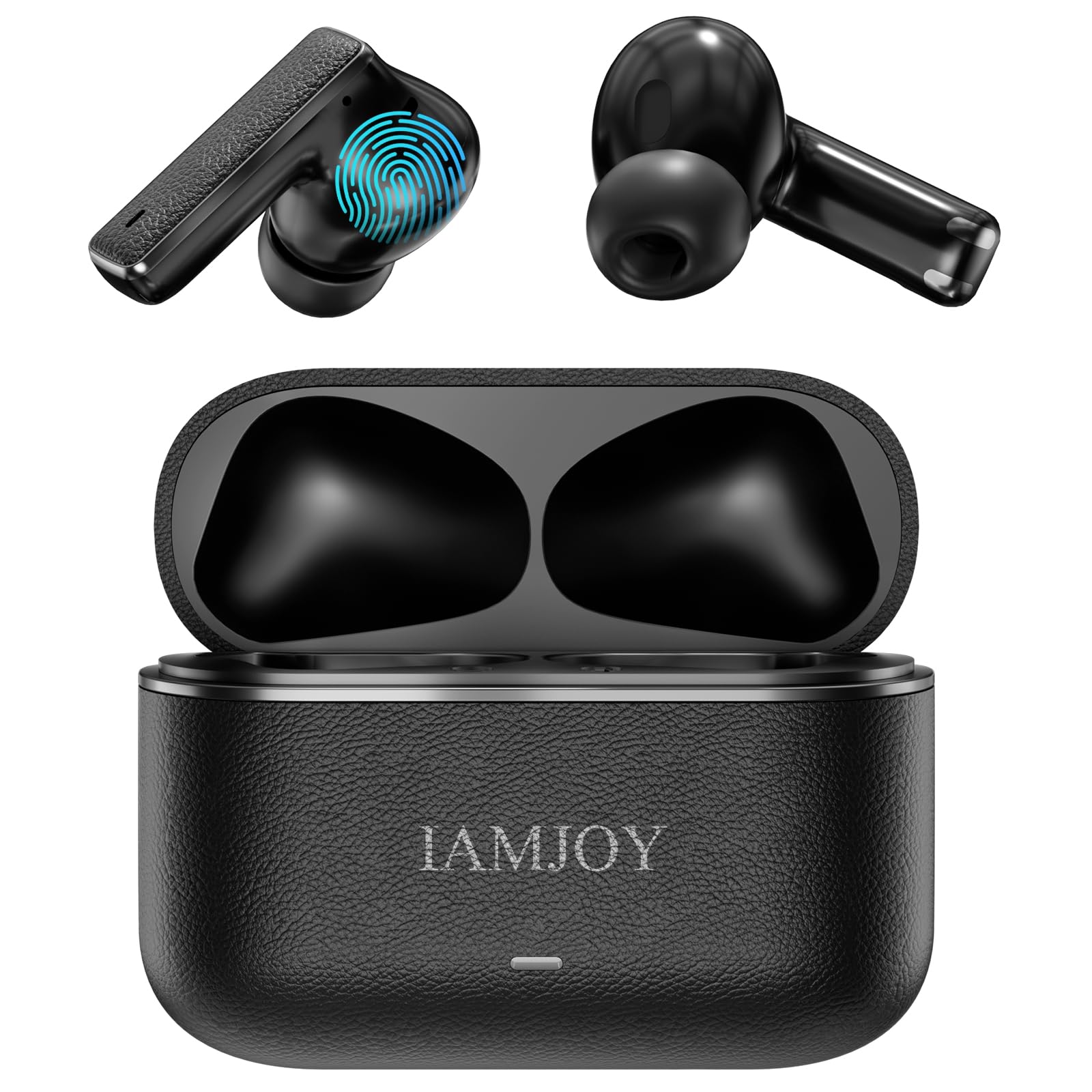 IAMJOY AI Translation Earbuds, 163 Language Two-Way Translator Device with Bluetooth and APP Built-in 6 Mics, 42dB Hybrid Noise Cancelling Language