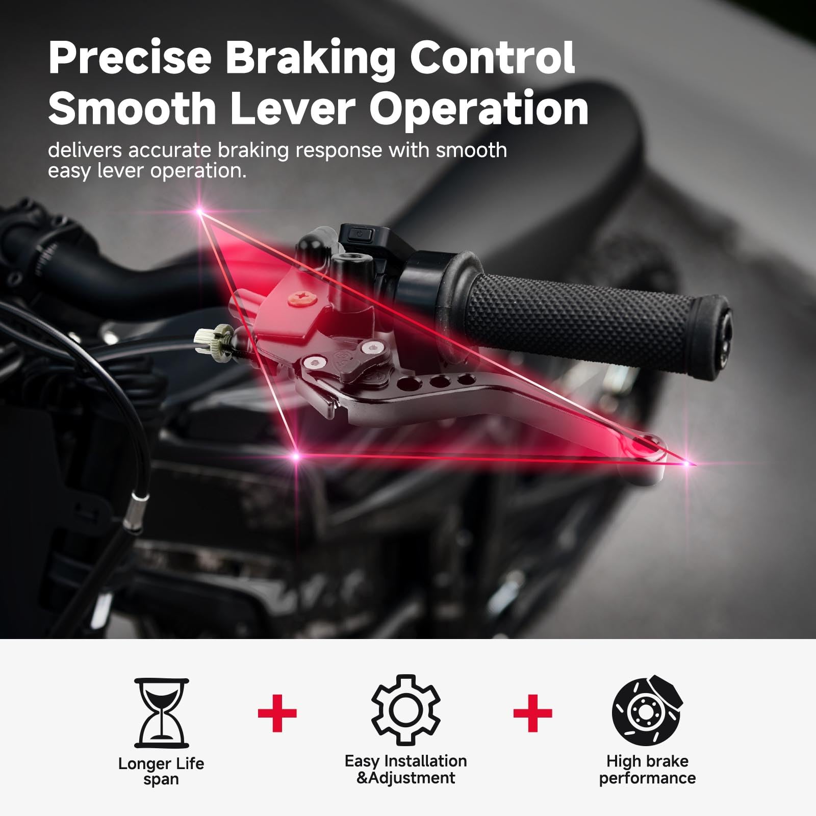 DREAMIZER Leve Freno Frizione Moto Universale per Manubrio Da 7/8" 22mm per Motociclette, CNC Leva Freno Moto Compatibile Con Honda Kawasaki Suzuki Yamaha