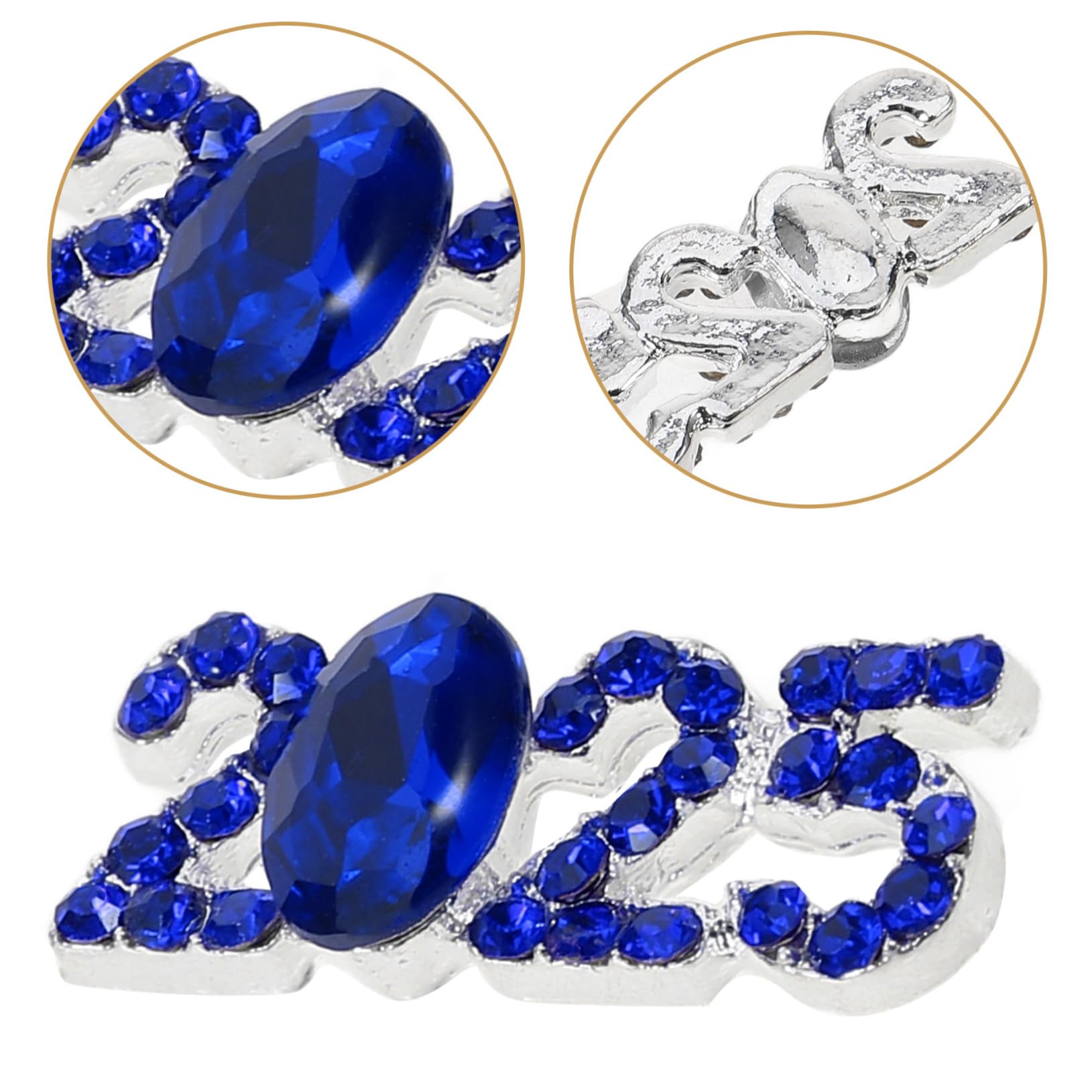 DOITOOL 5pcs 2025 Accessories Tips Pink Fashion Nail Art Hello Nail Gems Studs Decorations 2025 Nail Rhinestones Nails Number Nail Charms Delicate Cute Holographic Designs Women Alloy Blue