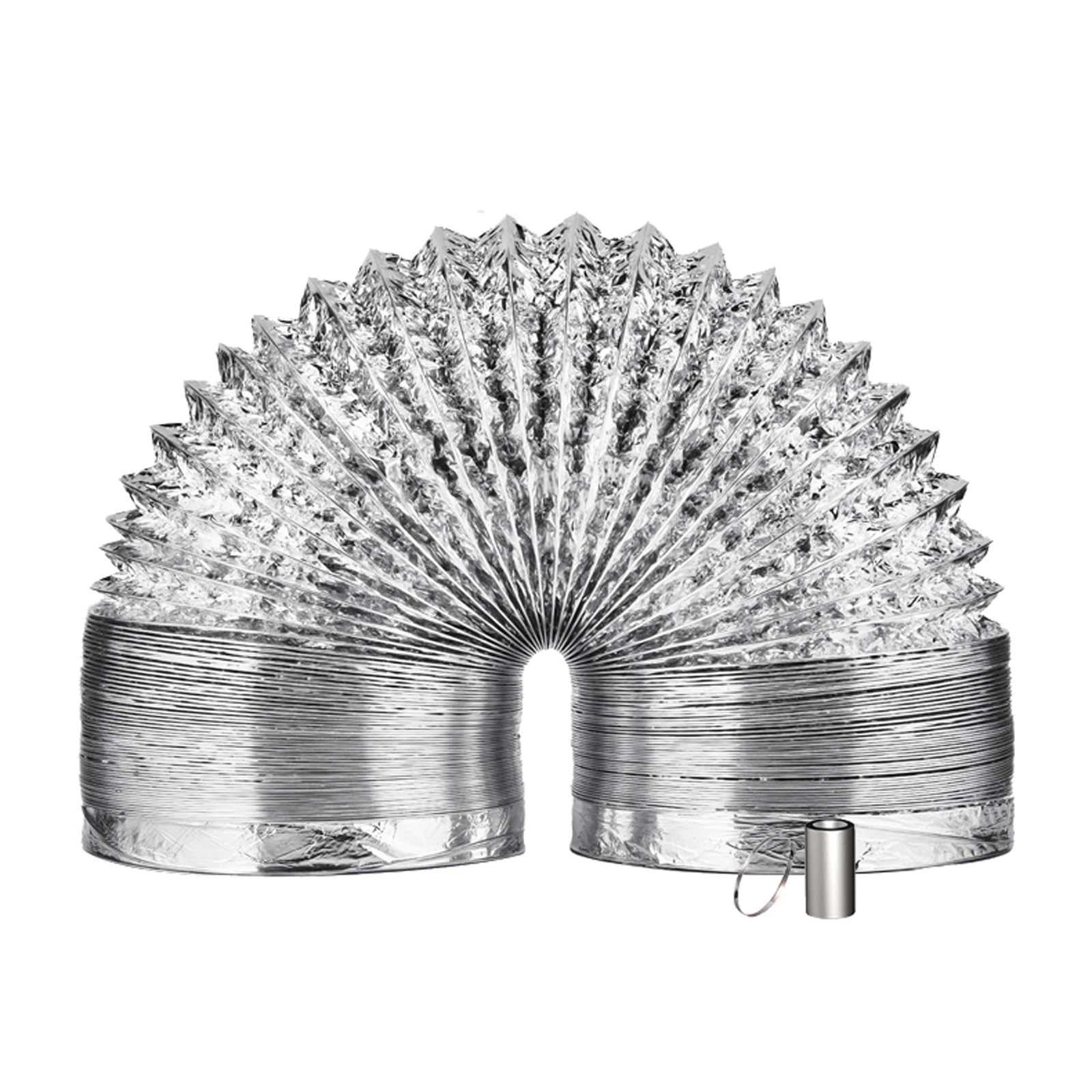 Abluftschlauch aus Aluminium Luftabfuhrschlauch Aluflexrohr Faltbarer Abluftausgangschlauch Wärmeisolierung Temperaturbeständig für Dunstabzugshaube Trockner Rohrventilator(5m,200mm)