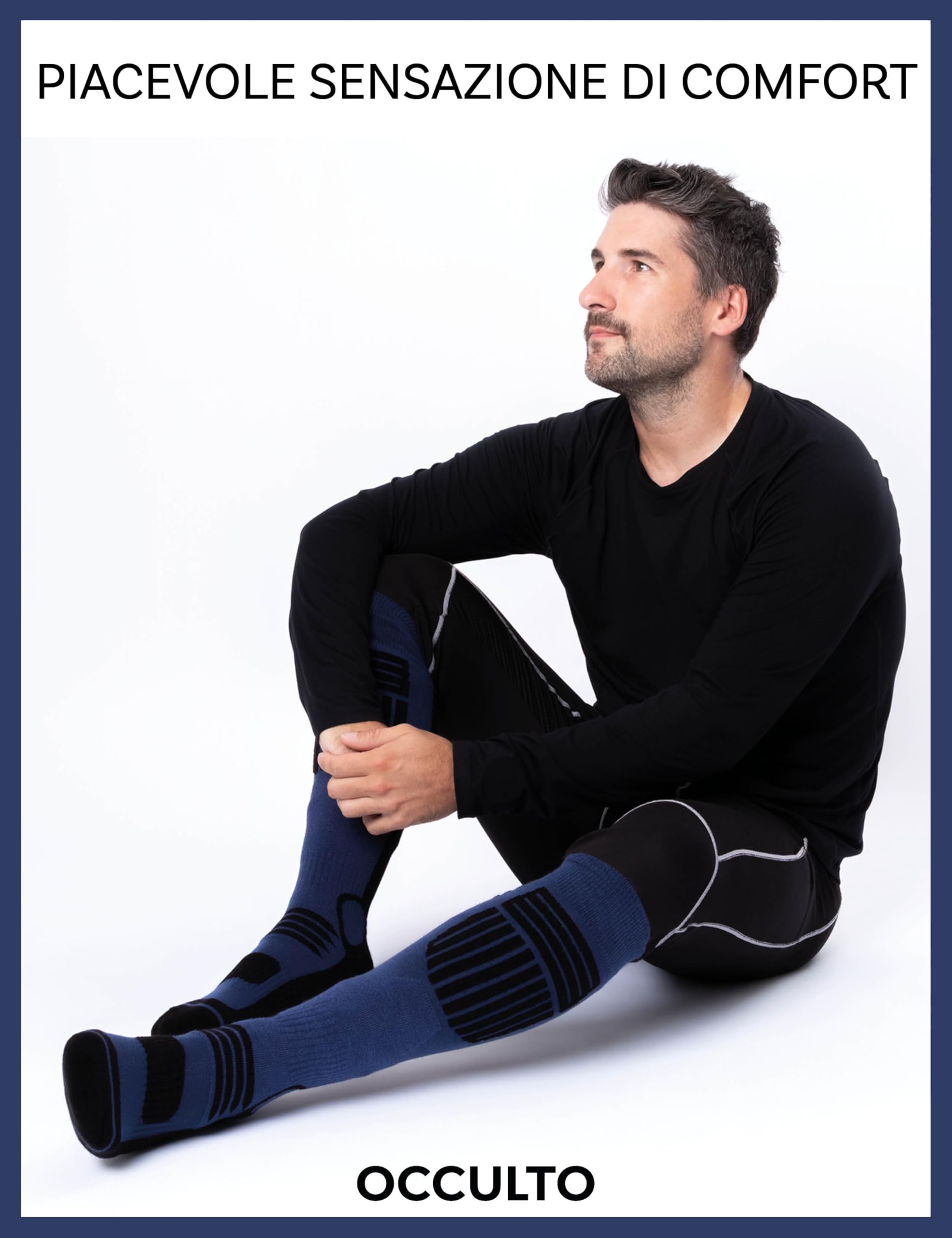 Occulto Calze da Sci Uomo pacco da 2, pacco da 4 (modello: Felix)