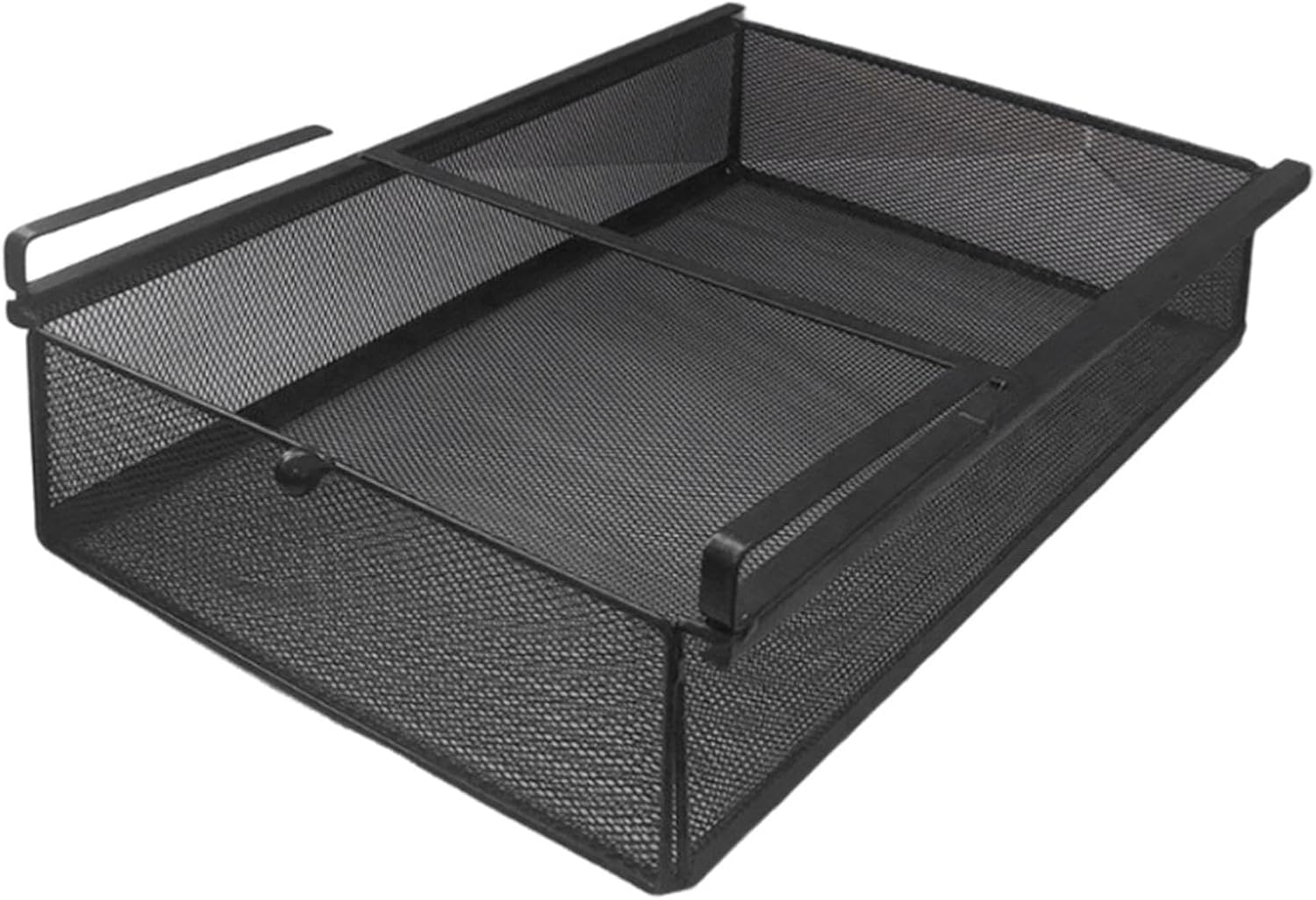 Yajuyi Hanging Pull Out Drawer Under Shelf Wire Basket Under Cabinet Organizer for Home, L Black