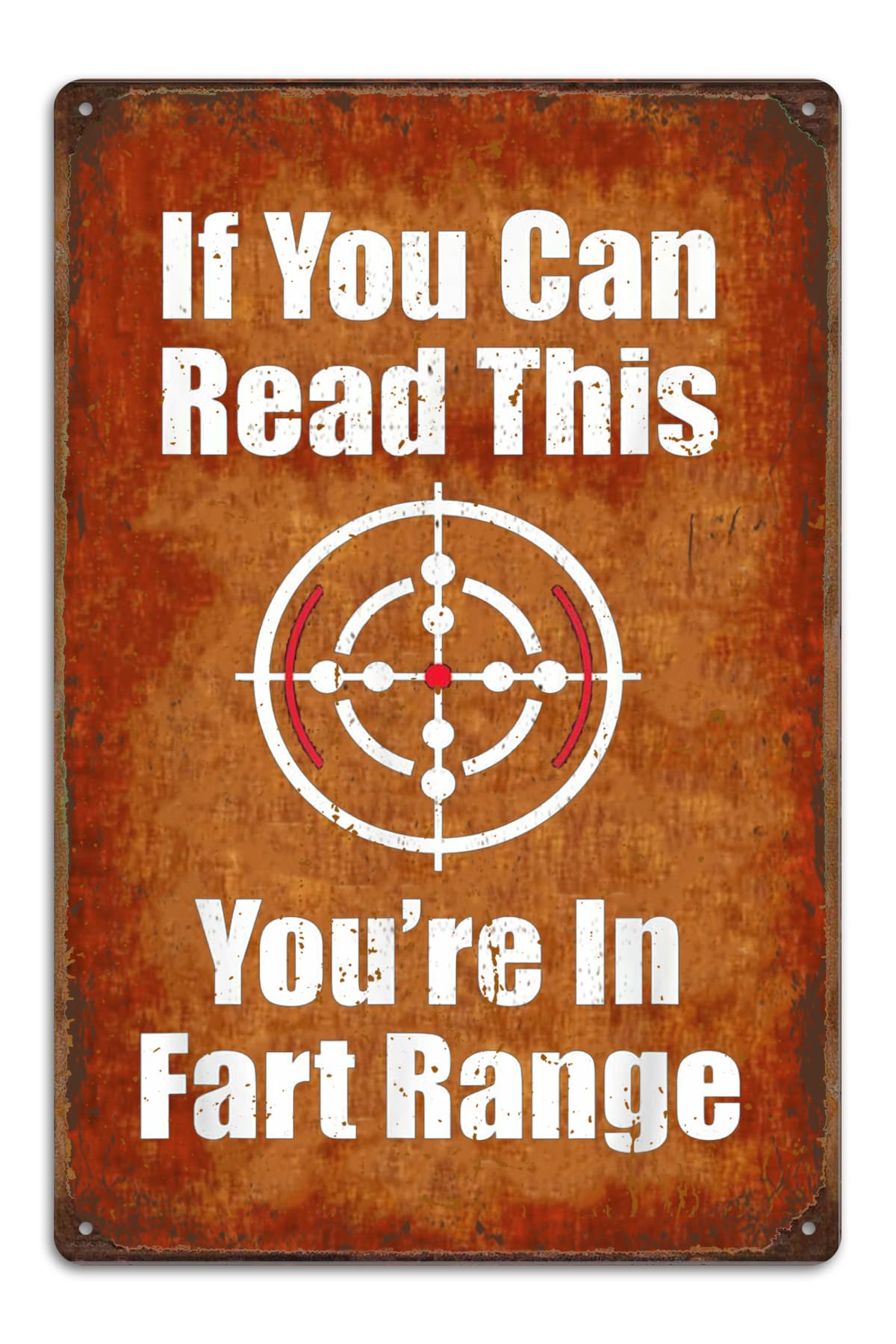 If You Can Read This You're In Fart Range Sign Metal Tin Signs, Funny Farting Man Cave Decor For Home Office Outdoors Wall Decor Plaque Sign 8 X 12 Inch