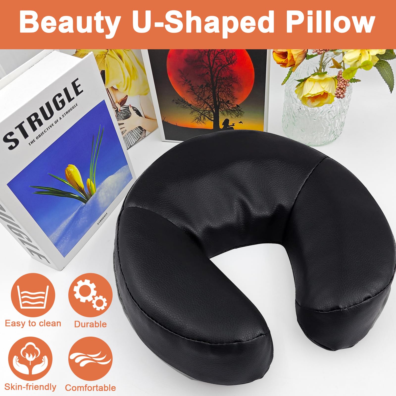 Mesa de masaje universal, cuna y cojín para cara, silla de masaje ajustable, reposacabezas y almohada facial, soporte de almohada elástica de espuma viscoelástica, accesorios para mesa de 3