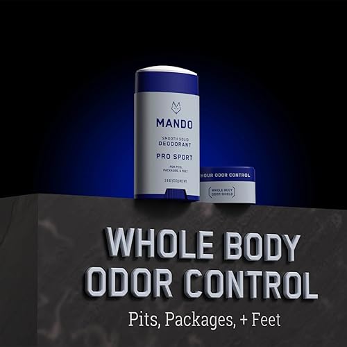 Miniatura 5 de Mando Desodorante de cuerpo entero para hombres, barra lisa y sólida, control de olores de 72 horas, sin aluminio, sin bicarbonato de sodio, seguro