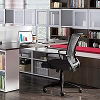 Vista 2 de Tuoze Silla ergonómica de malla con respaldo medio para oficina, silla giratoria de escritorio, soporte lumbar, silla de computadora