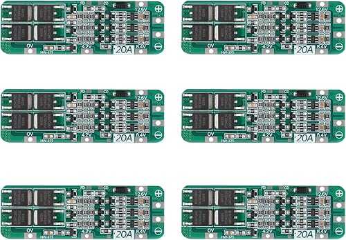 6 unids 3S 20A BMS 18650 Li-ion Módulo Cargador de Batería de Litio BMS Placa de Protección PCB 11.1V 12V 12.6V Módulo SobredescargaSobrecorriente